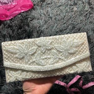 Vintage handmade beaded clutch flapper 50s